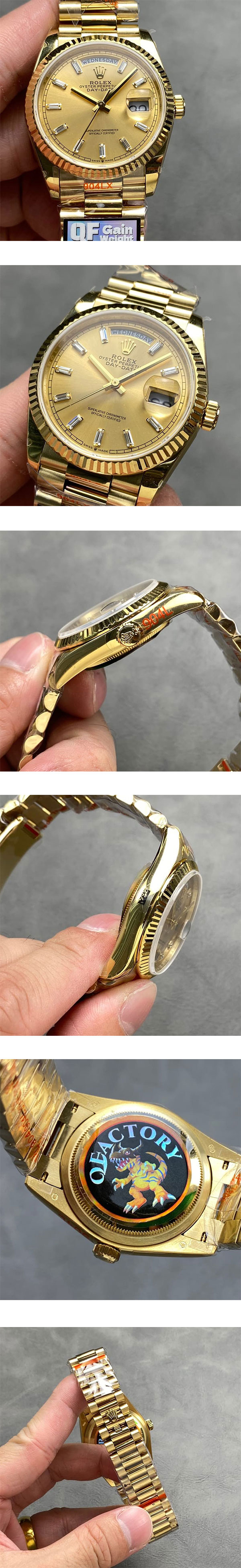 【ロレックススーパーコピー時計】QF製 デイデイト M128238-0132(36mm) 加重版